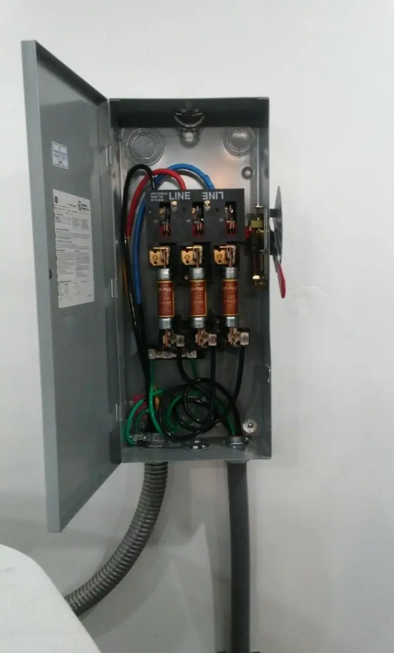 Three-phase disconnect switch installed for Electrical Wiring & Rewiring in Lewisburg